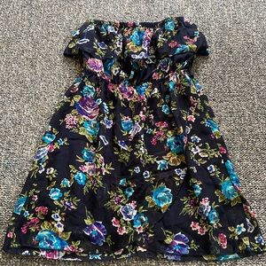 Strapless Floral Dress